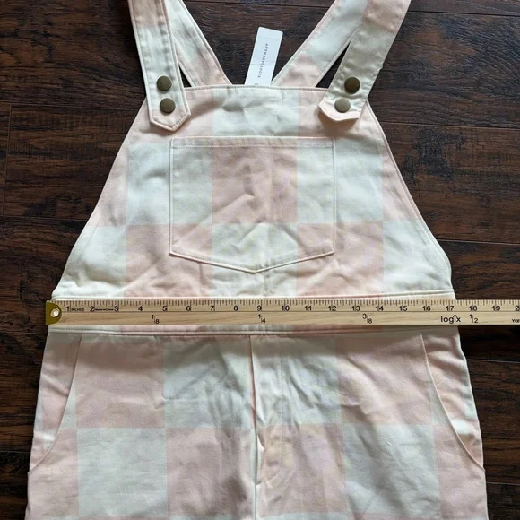 Anthropology Checkered Overalls Cotton Hipster Hippie Romper Hutch Shorts - Picture 8 of 14